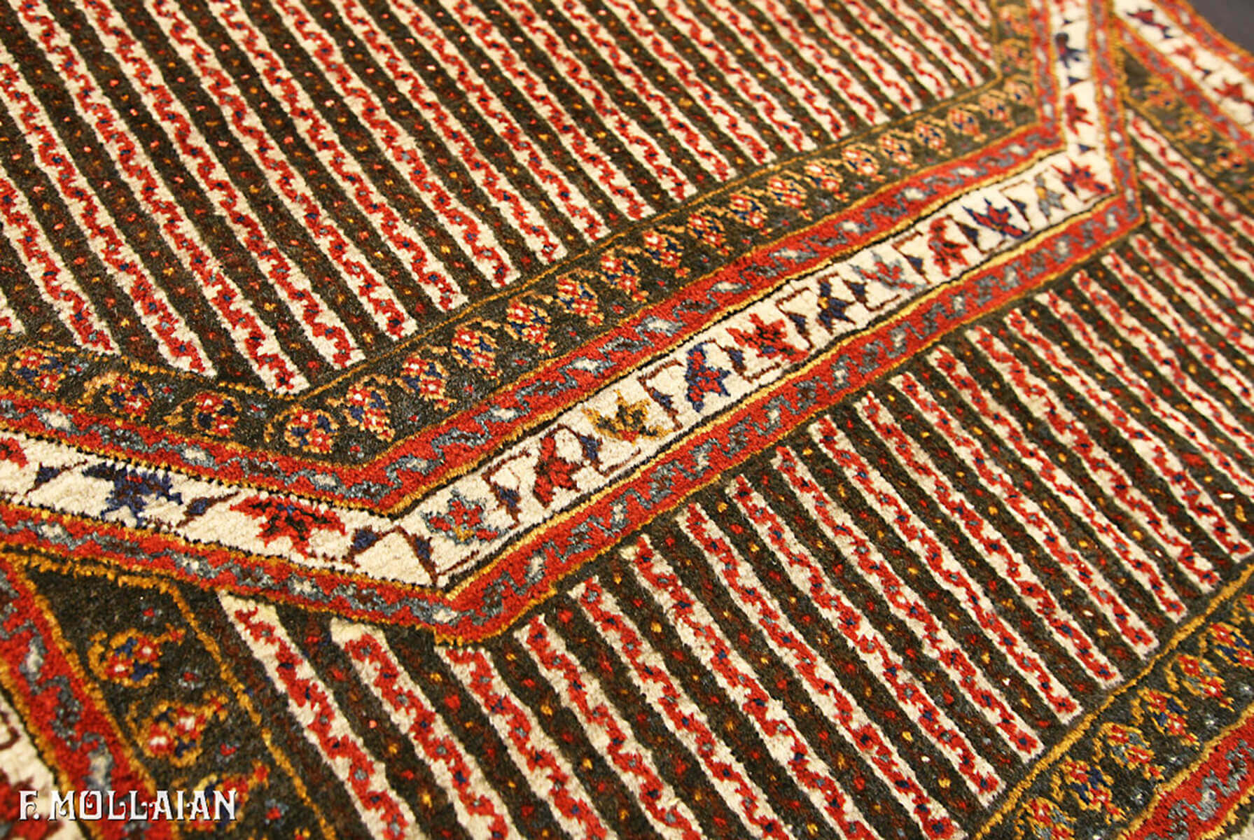 Nomadic Antique Persian Khamse Rug with Special Shape n°:29594572